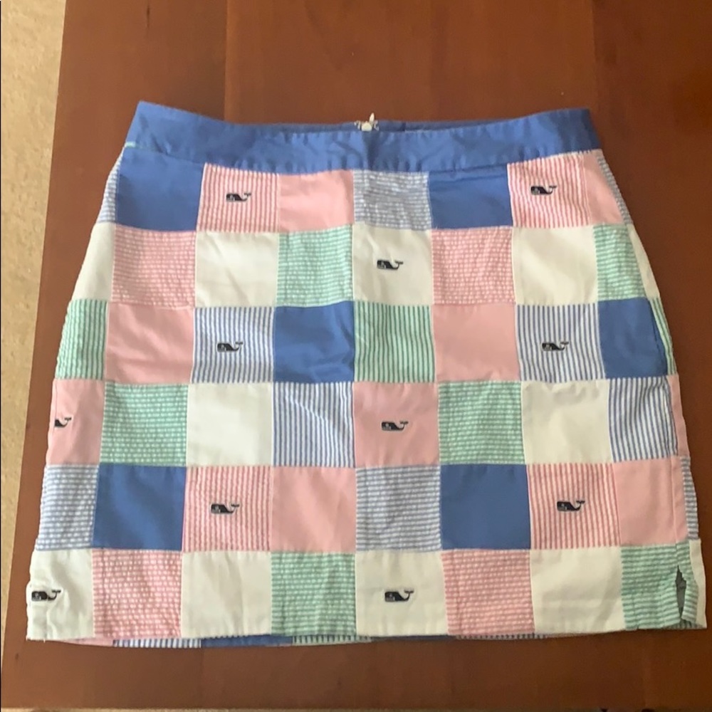 Vineyard Vines Patchwork Skirt - Blue, Pink, Green, White